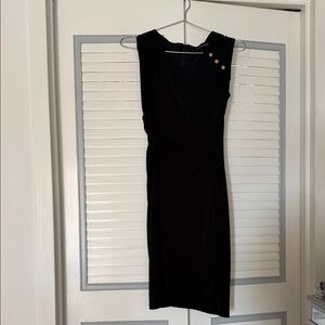 Ivanka Trump Black Midi Dress with Button Detail